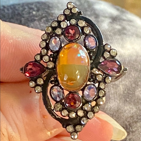 NWOT 5.50 CTW STUNNING NATURAL OPAL , TANZANITE, RUBY AND GENUINE DIAMONDS RING - Picture 9 of 13